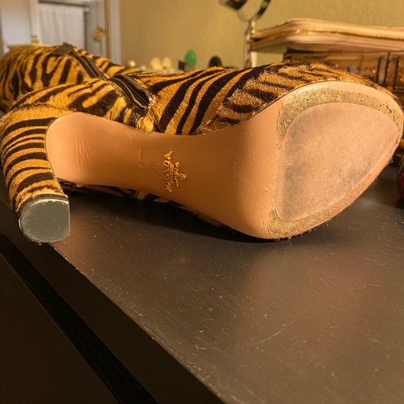 PRADA horse hair tiger pattern boots. - Picture 4 of 10